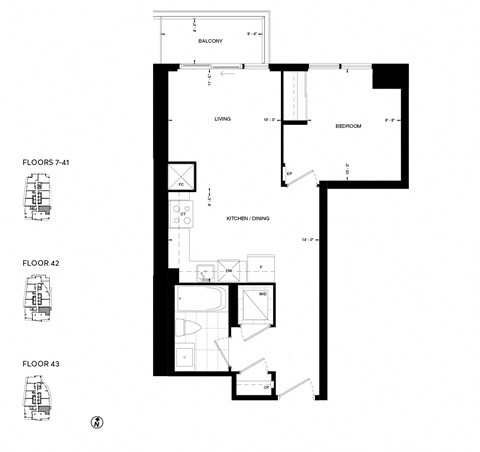 a floor plan of a house with floor plans of different rooms